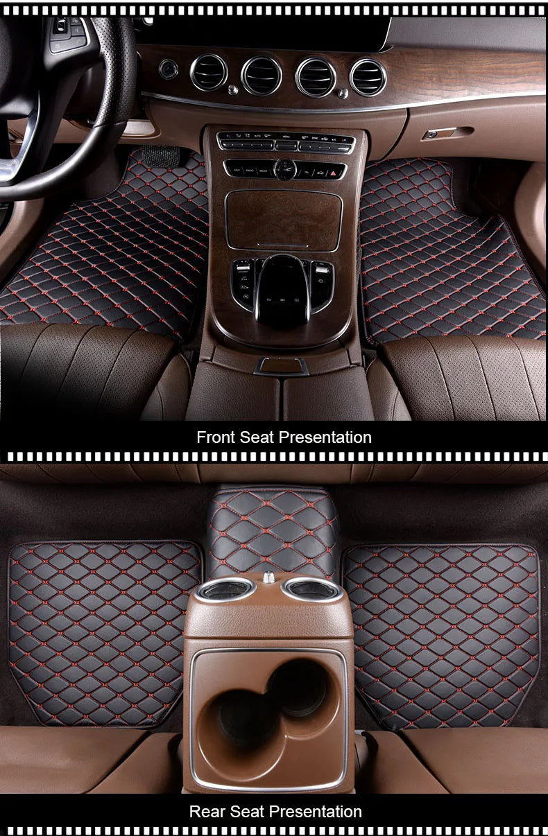 5-Piece Waterproof PU Leather Car Floor Mat Set