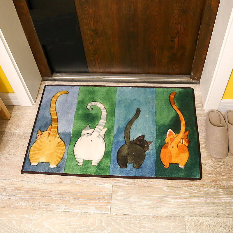 Cute Cat Entrance Doormat Living Room Rug