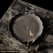 8.5inch Plate Black Gold