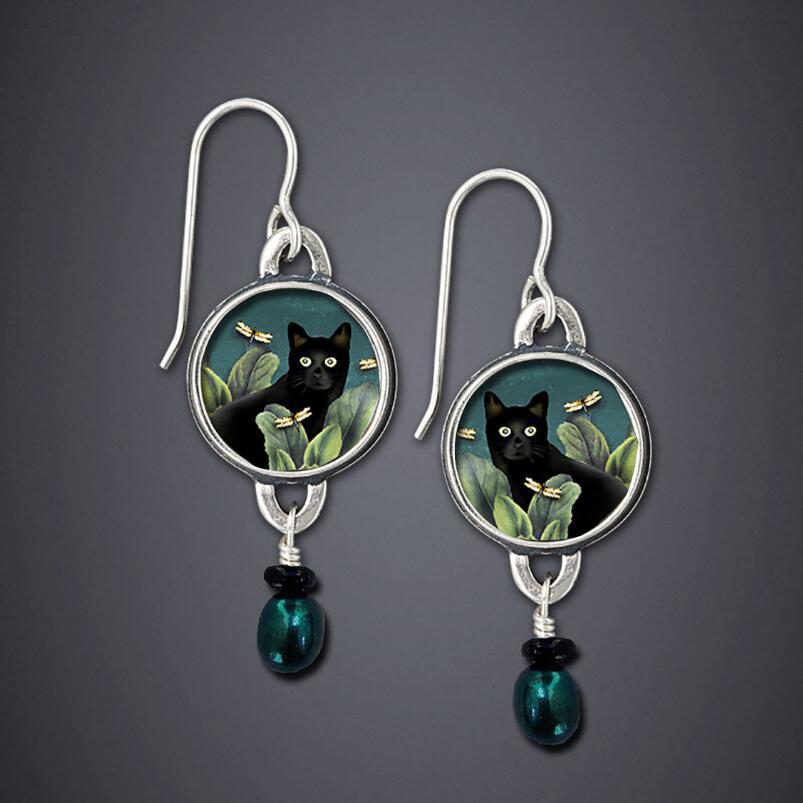 Vintage Cat Flower Earring Splice