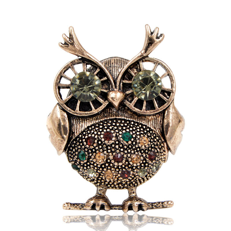 Diamond Cute Owl Vintage Brooch - product image 5