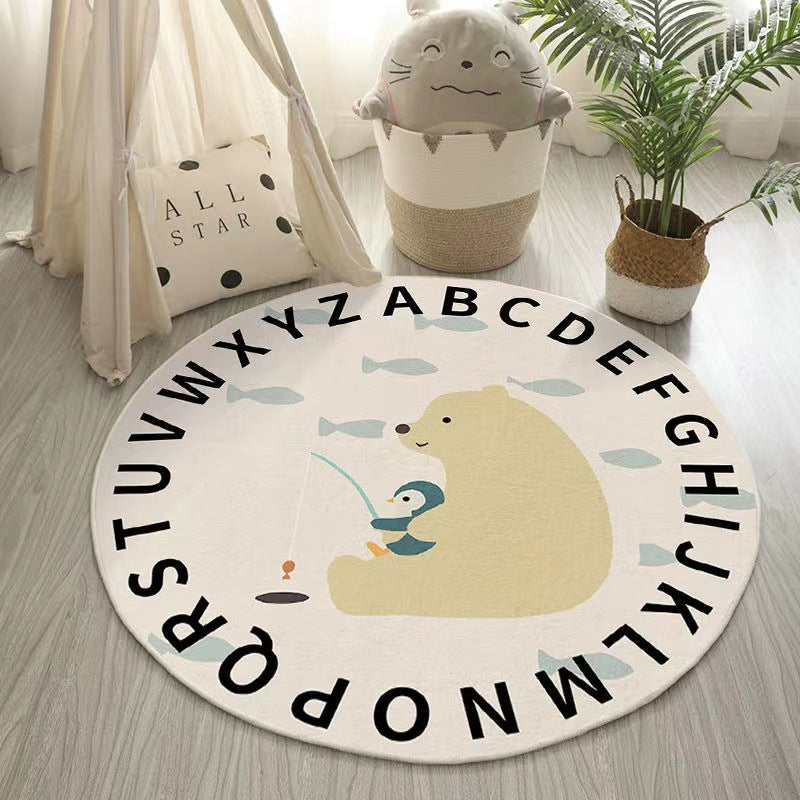 Round Cashmere-like Rug For Living Room