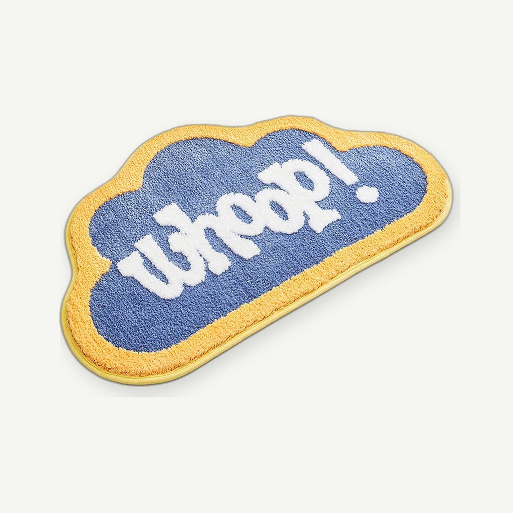 Blue cloud-shaped bath rug