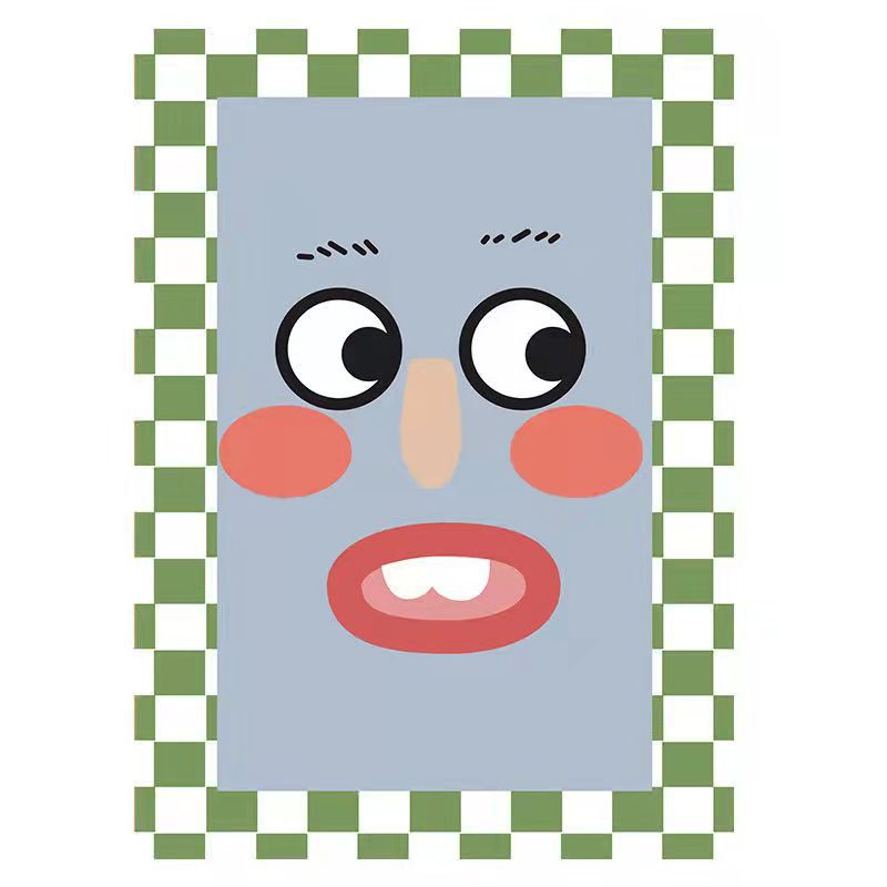 Creative Home Bedside Plaid Expression Rug