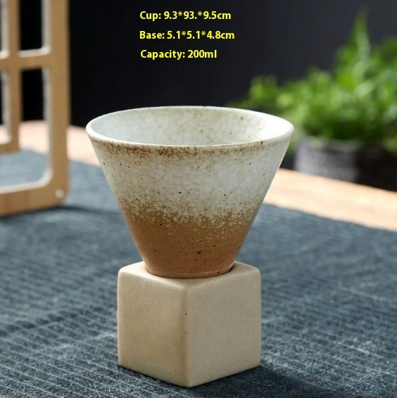 Stoneware Espresso Cup Creative With Base Vintage Ceramic - product image 9