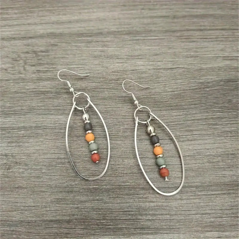 Turquoise Beaded Bohemian Vintage Earrings - product image 7
