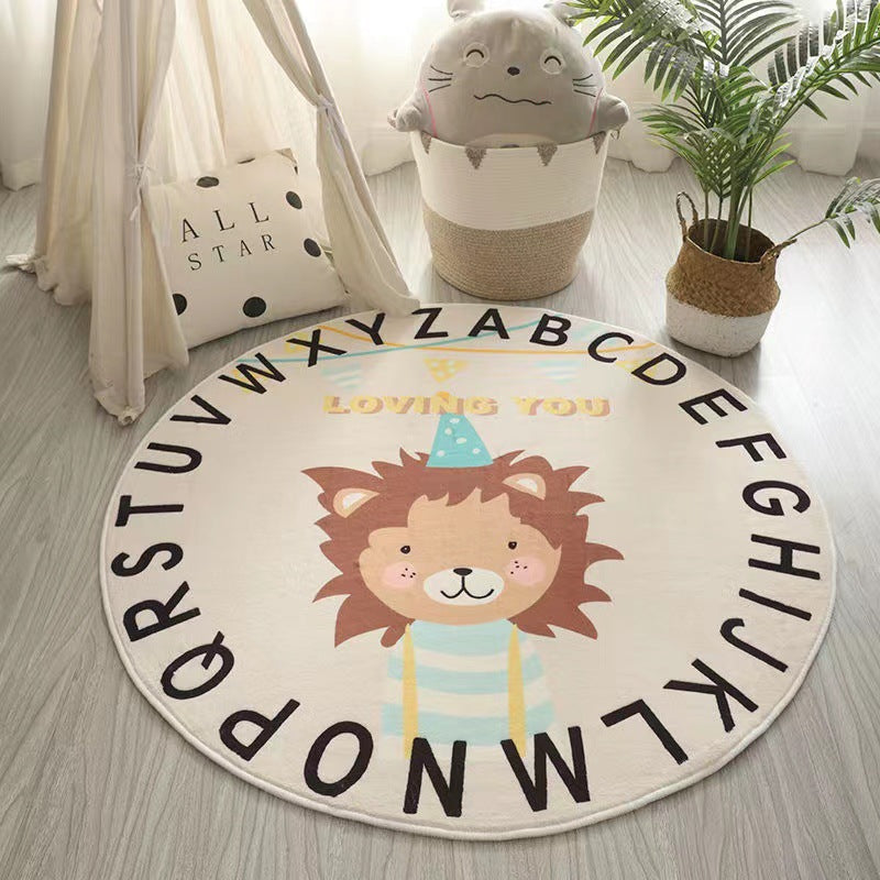 Round Cashmere-like Rug For Living Room