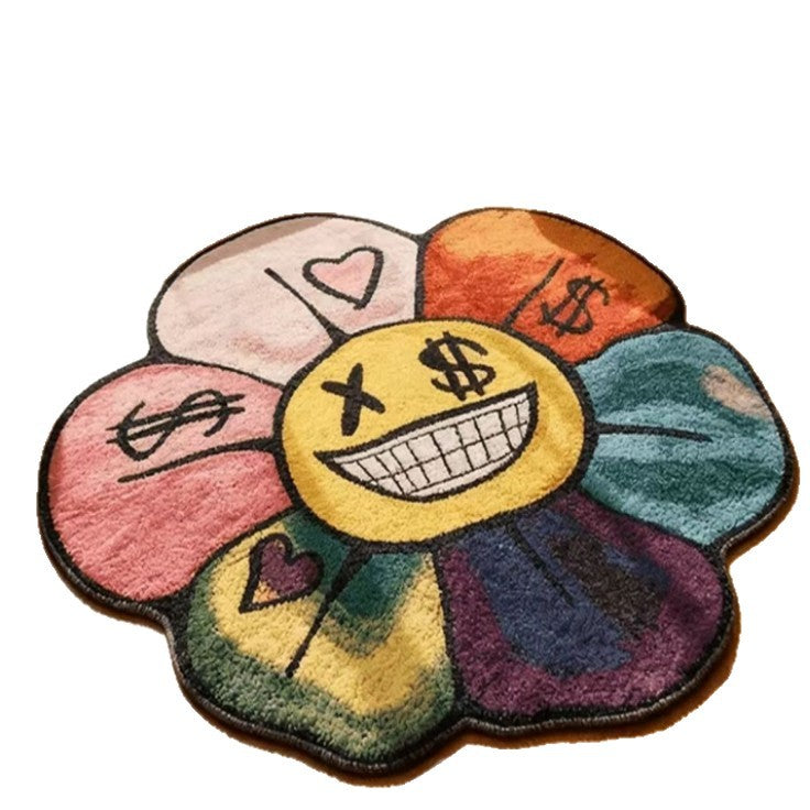 Cute Plush Irregular Faux Cashmere Rug