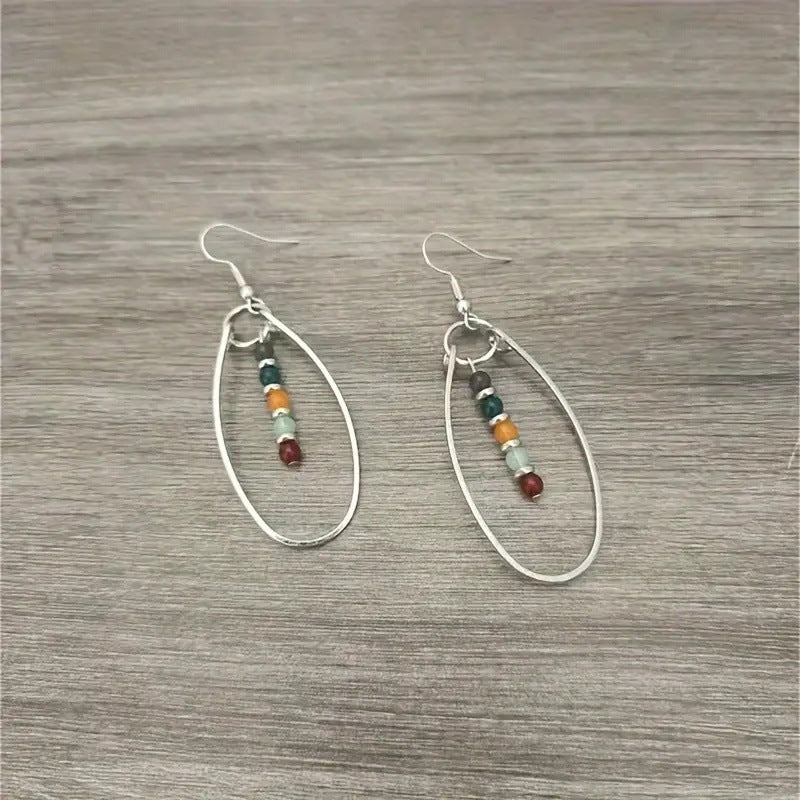 Turquoise Beaded Bohemian Vintage Earrings - product image 4