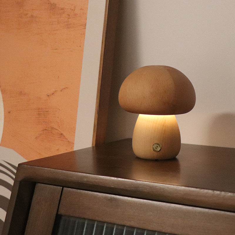 Wooden Mushroom Touch LED Night Light - product image 12