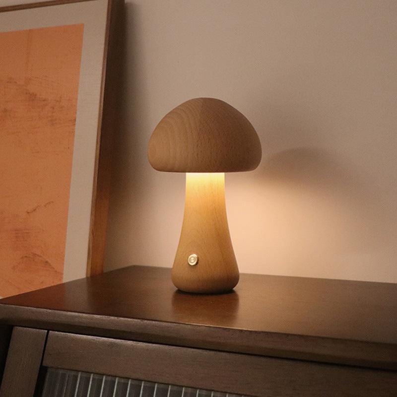 Wooden Mushroom Touch LED Night Light - product image 7