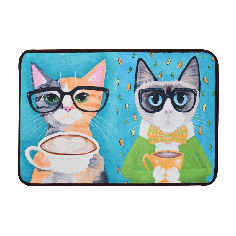 Cute Cat Entrance Doormat Living Room Rug
