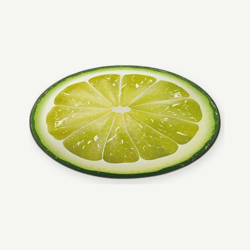 Lime slice round rug