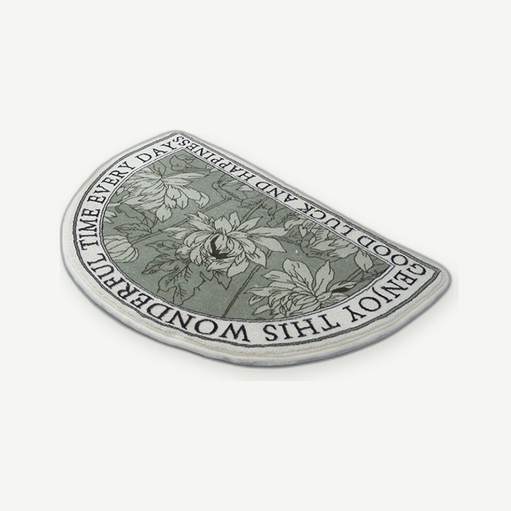 Oval typography bath rug