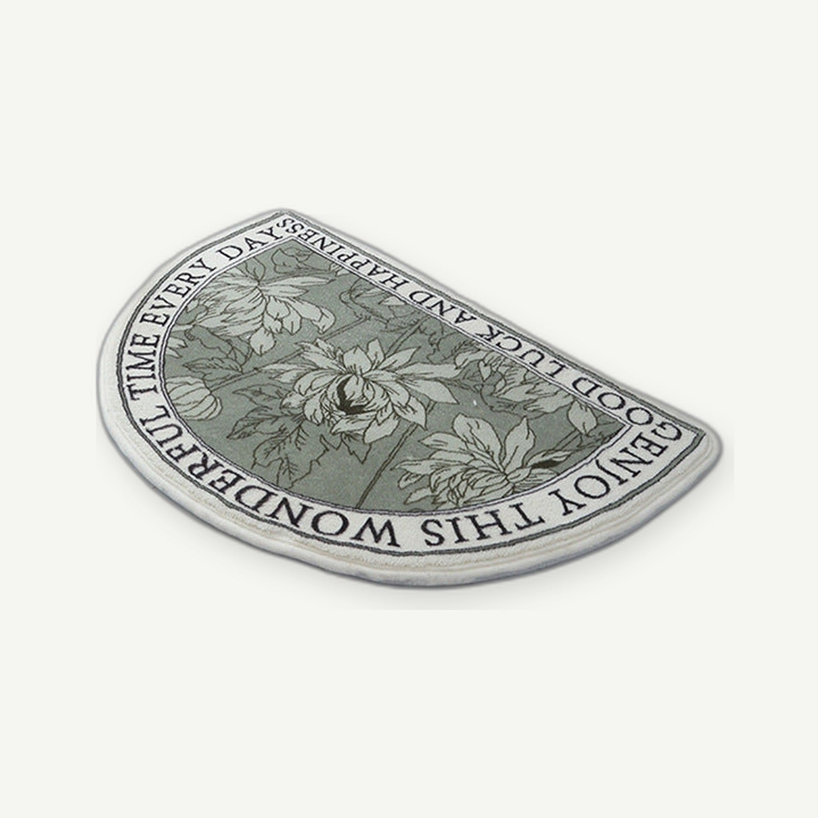 Oval typography bath rug