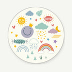 Round happy cartoon bedroom rug