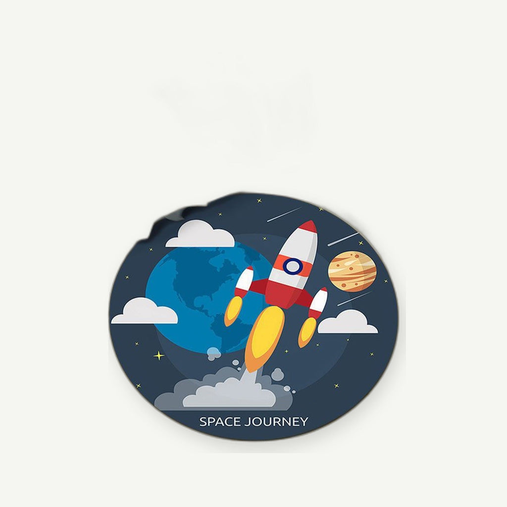 Space journey round children's rug